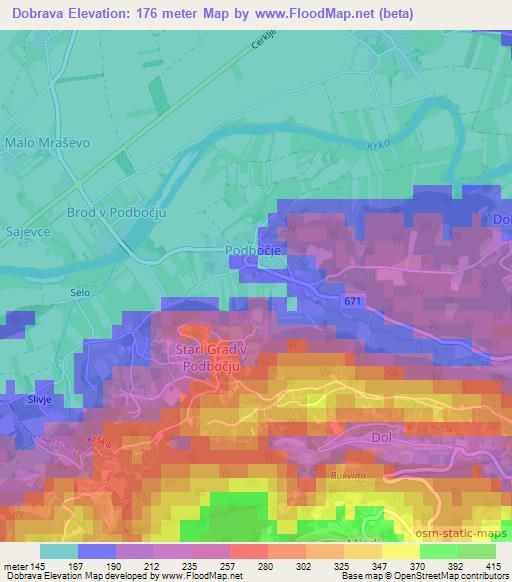 Dobrava,Slovenia Elevation Map