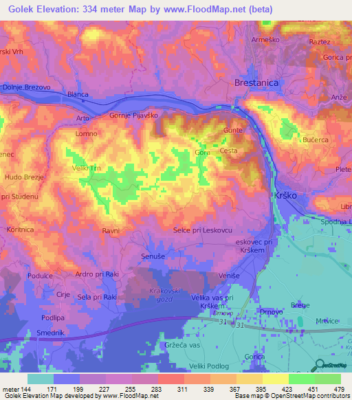 Golek,Slovenia Elevation Map