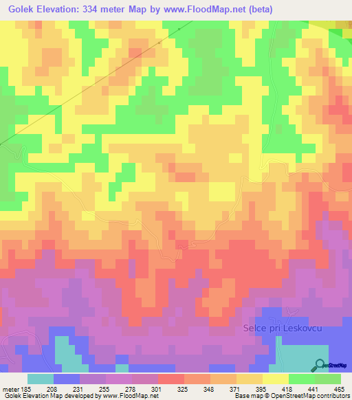 Golek,Slovenia Elevation Map