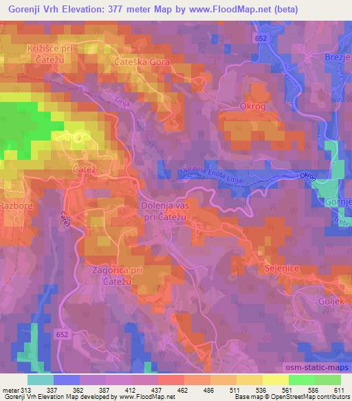 Gorenji Vrh,Slovenia Elevation Map