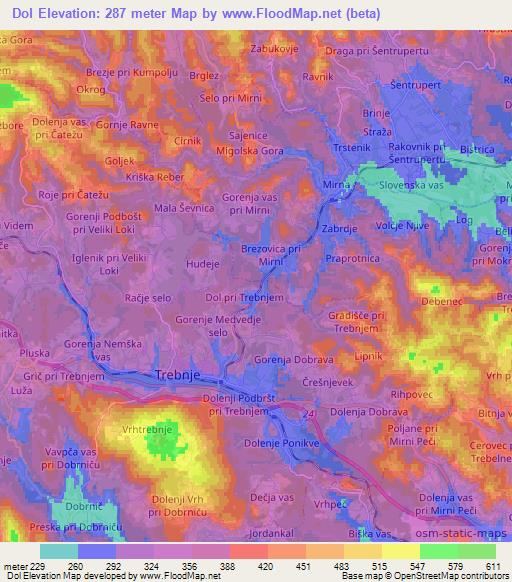 Dol,Slovenia Elevation Map