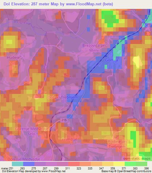 Dol,Slovenia Elevation Map