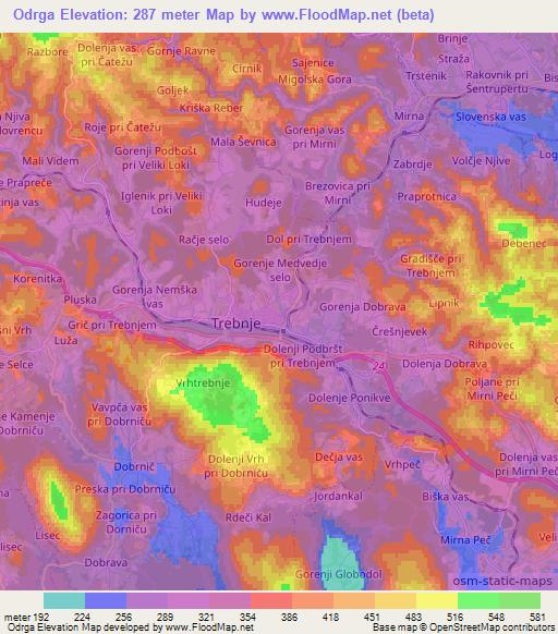 Odrga,Slovenia Elevation Map