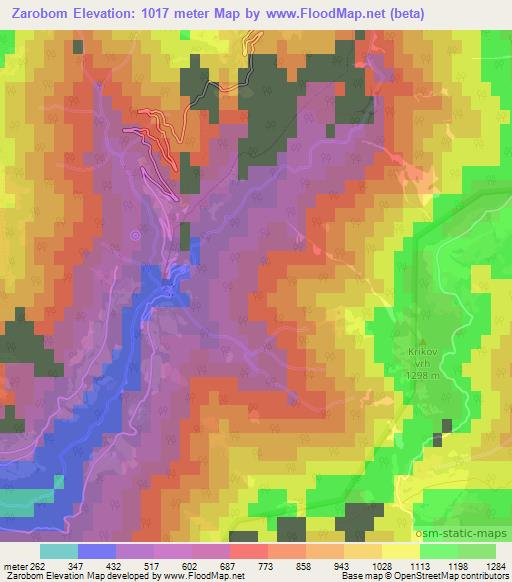 Zarobom,Slovenia Elevation Map