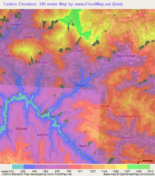 Cerkno,Slovenia Elevation Map