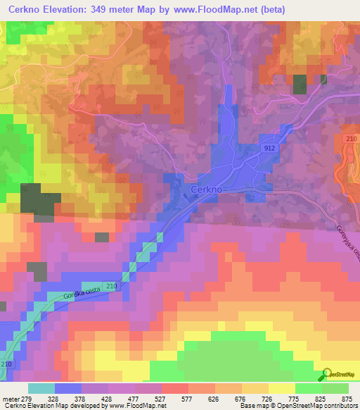 Cerkno,Slovenia Elevation Map