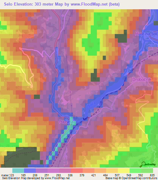 Selo,Slovenia Elevation Map