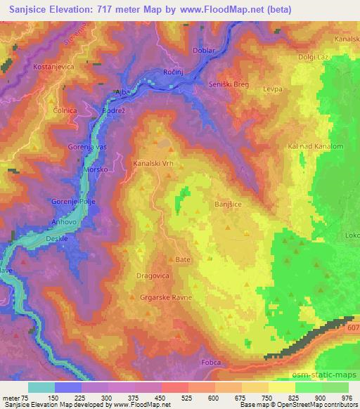 Sanjsice,Slovenia Elevation Map