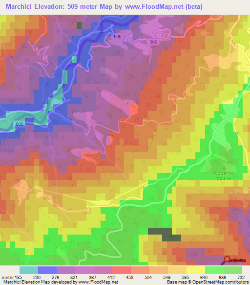 Marchici,Slovenia Elevation Map