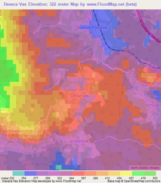 Deseca Vas,Slovenia Elevation Map