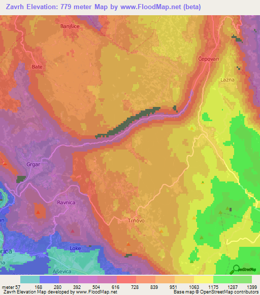 Zavrh,Slovenia Elevation Map