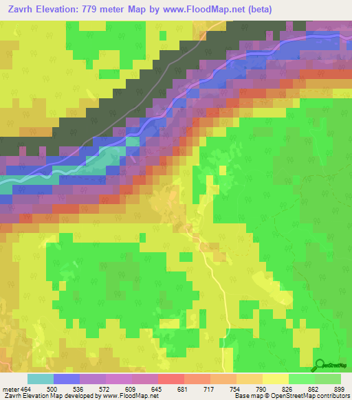 Zavrh,Slovenia Elevation Map