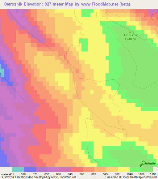 Ostroznik,Slovenia Elevation Map