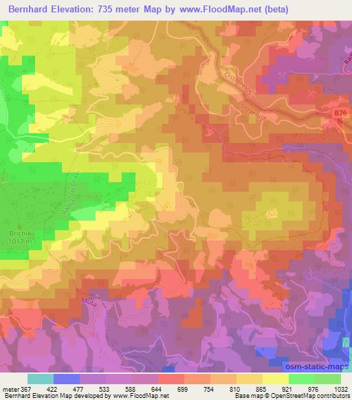 Bernhard,Slovenia Elevation Map