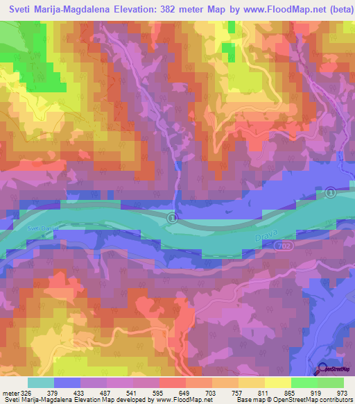 Sveti Marija-Magdalena,Slovenia Elevation Map