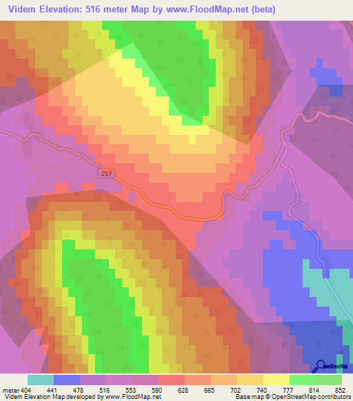 Videm,Slovenia Elevation Map