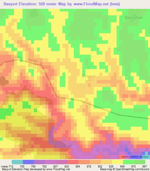 Basyurt,Turkey Elevation Map