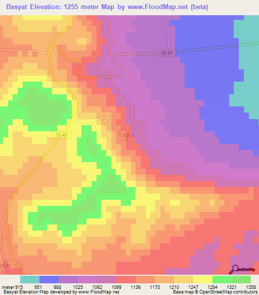 Basyat,Turkey Elevation Map