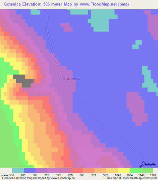 Gotenica,Slovenia Elevation Map