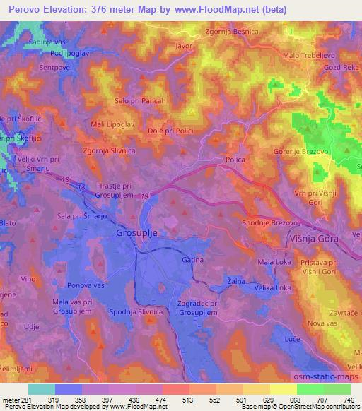 Perovo,Slovenia Elevation Map