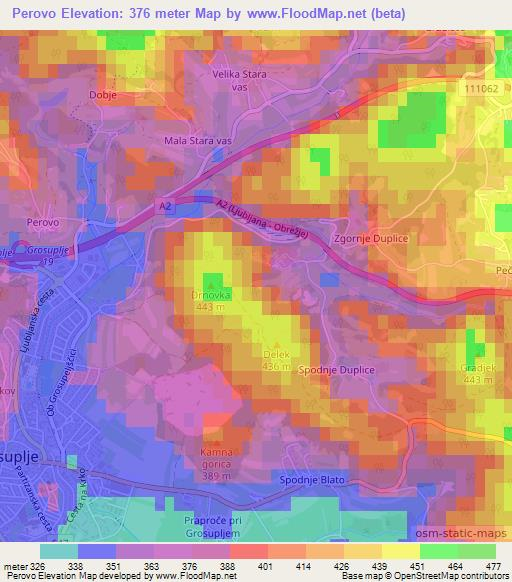 Perovo,Slovenia Elevation Map