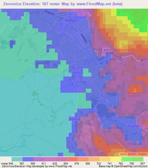 Zerovnica,Slovenia Elevation Map