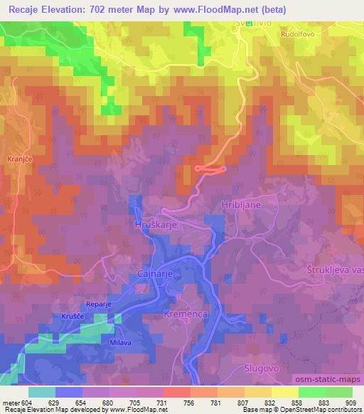 Recaje,Slovenia Elevation Map