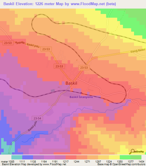 Baskil,Turkey Elevation Map