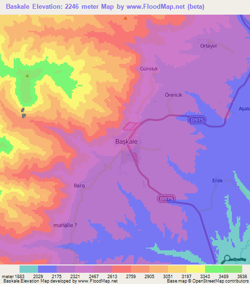 Baskale,Turkey Elevation Map