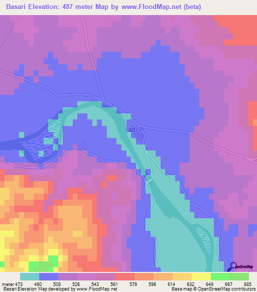 Basari,Turkey Elevation Map