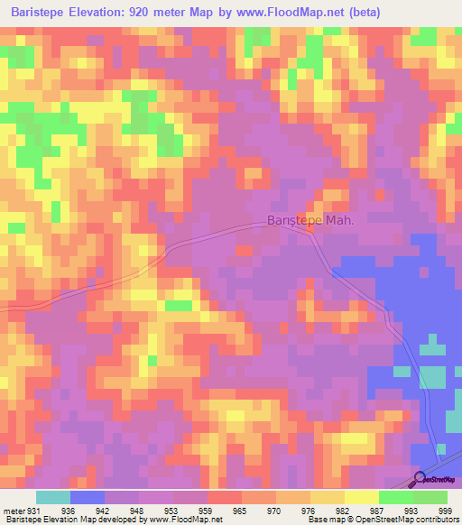 Baristepe,Turkey Elevation Map