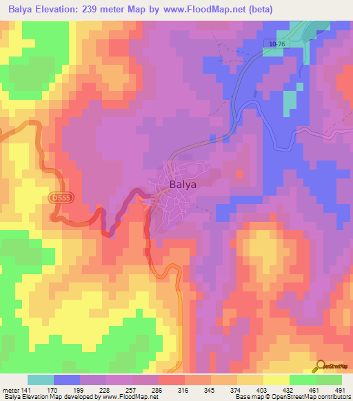 Balya,Turkey Elevation Map