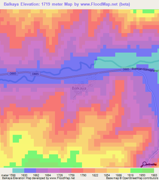 Balkaya,Turkey Elevation Map