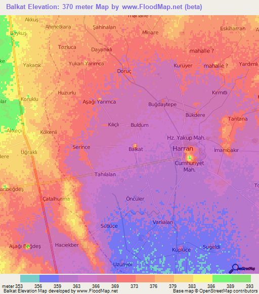 Balkat,Turkey Elevation Map