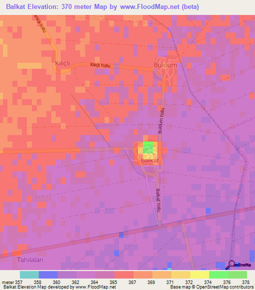 Balkat,Turkey Elevation Map