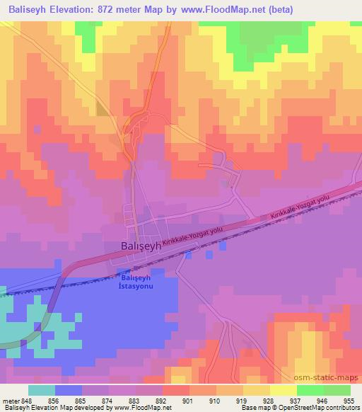 Baliseyh,Turkey Elevation Map