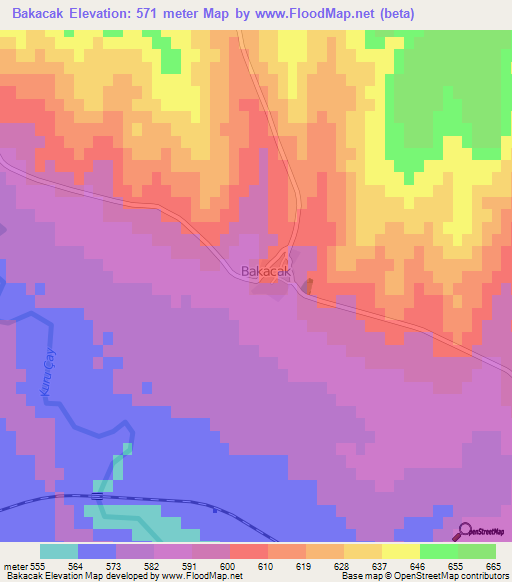 Bakacak,Turkey Elevation Map