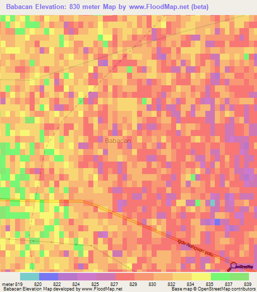 Babacan,Turkey Elevation Map