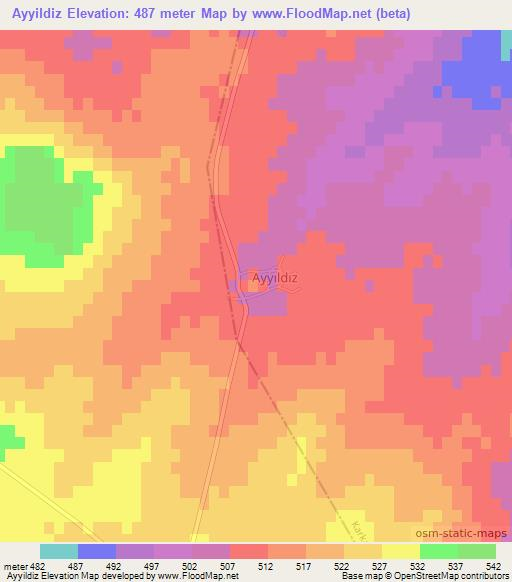 Ayyildiz,Turkey Elevation Map