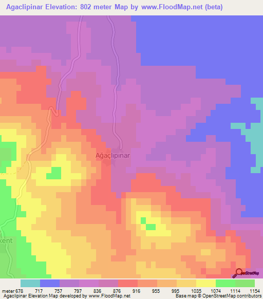 Agaclipinar,Turkey Elevation Map