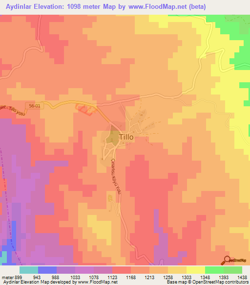 Aydinlar,Turkey Elevation Map