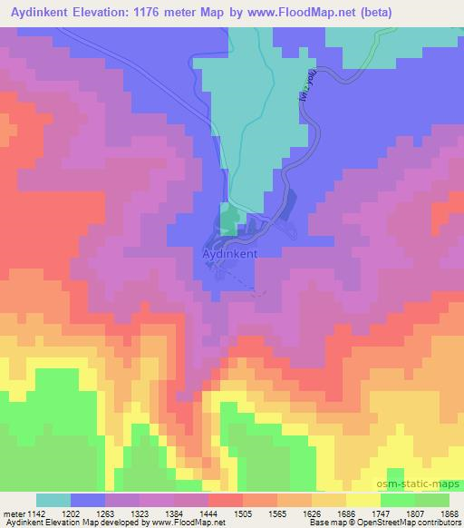 Aydinkent,Turkey Elevation Map