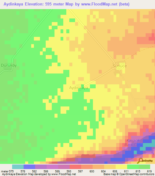 Aydinkaya,Turkey Elevation Map