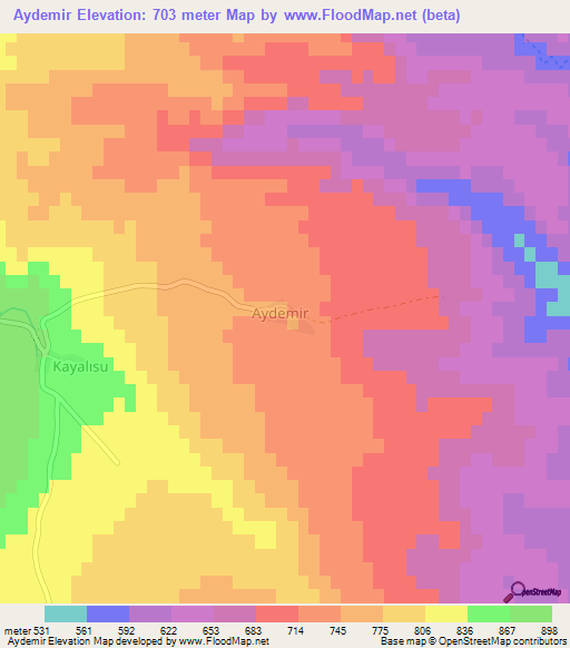 Aydemir,Turkey Elevation Map