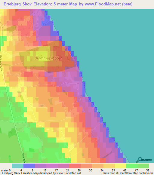 Ertebjerg Skov,Denmark Elevation Map