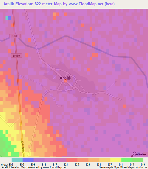 Aralik,Turkey Elevation Map