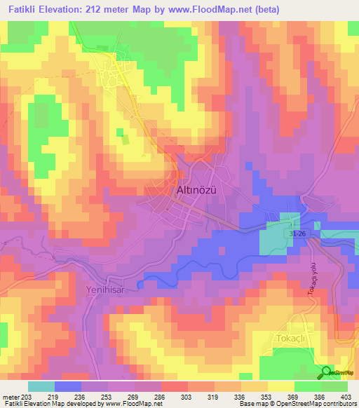 Fatikli,Turkey Elevation Map