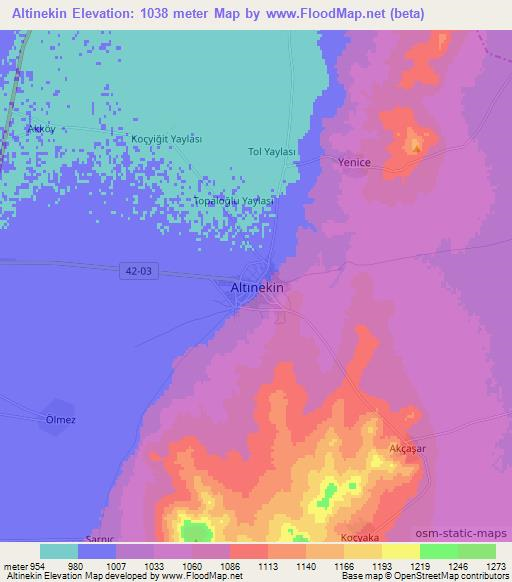 Altinekin,Turkey Elevation Map