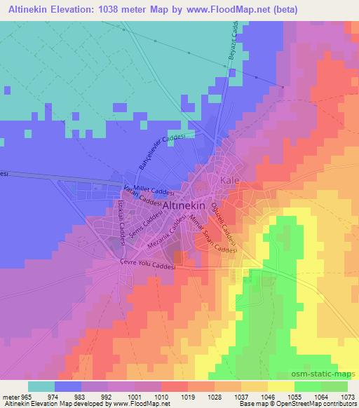 Altinekin,Turkey Elevation Map