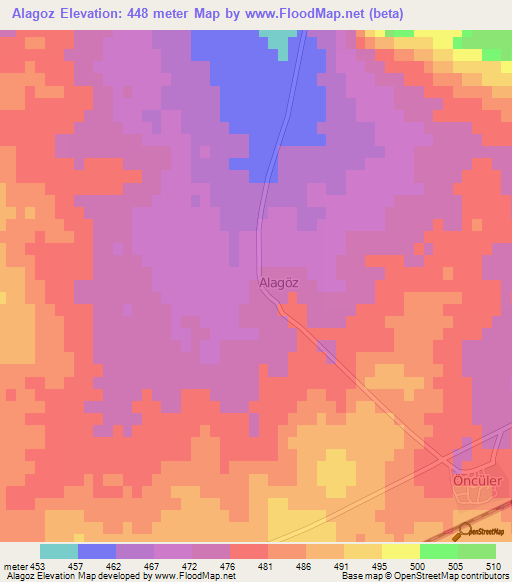 Alagoz,Turkey Elevation Map